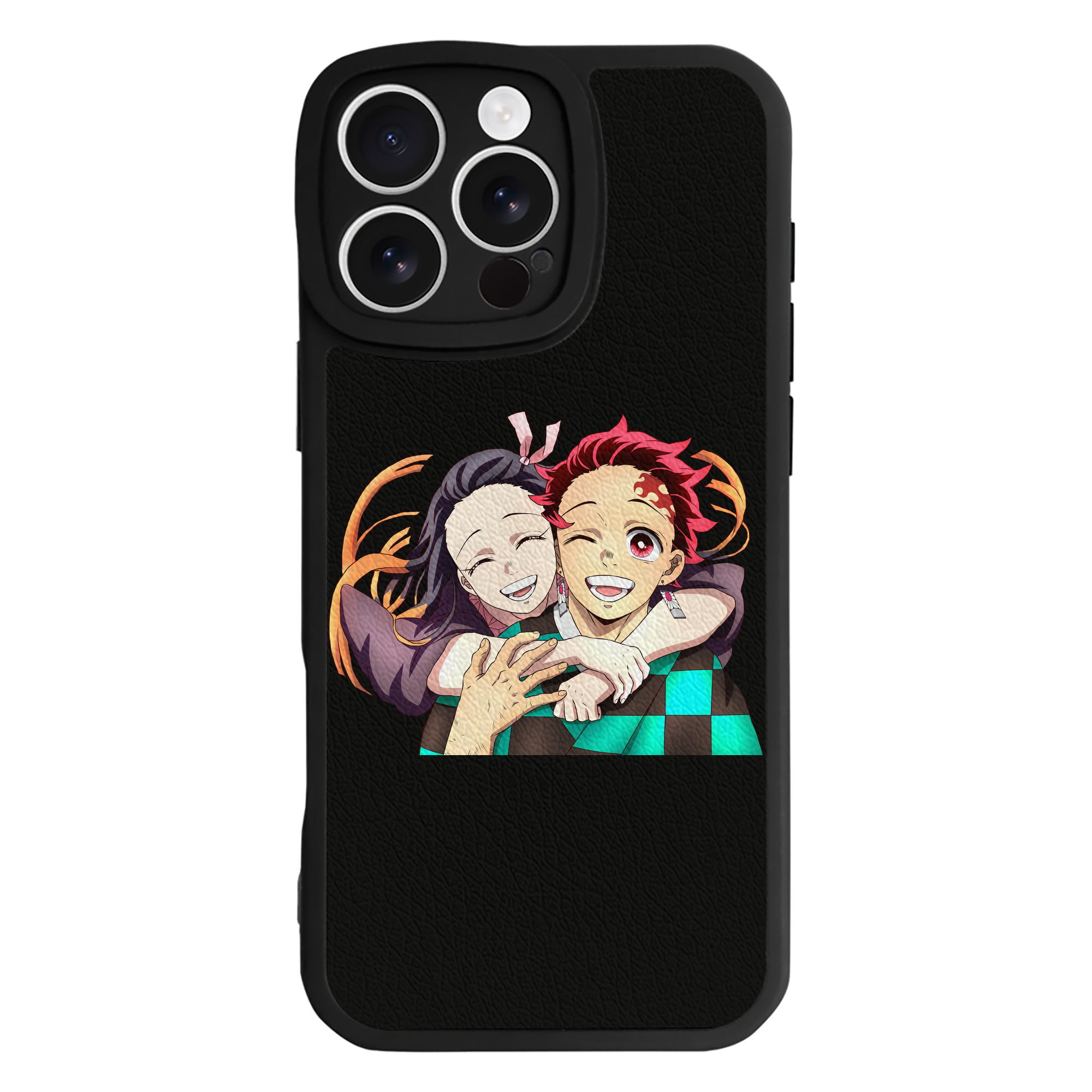 （画像用） 鬼滅の刃（きめつのやいば）竈門 禰󠄀豆子／かまど ねずこ Kamado Nezuko 【iPhone 16シリーズ対応】シリコンスマホケース（レザー調） 材質：シリコン
